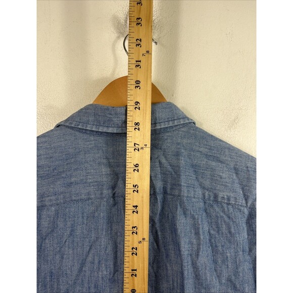UNTUCKit Shirt Men’s M Blue Selvedge Chambray Long Sleeve Button-Front Slim Fit - Picture 5 of 7